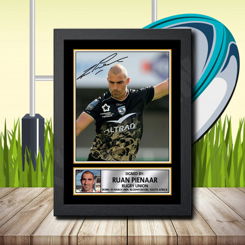 Ruan Pienaar 1 Printed Signature Rugby Star Poster Print Framed Wall Art Gift – Ruan Pienaar 1 Printed Signature Rugby Star Poster Print