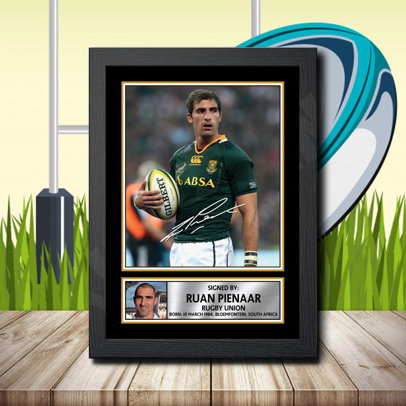 Ruan Pienaar 2 Printed Signature Rugby Star Poster Print Framed Wall Art Gift – Ruan Pienaar 2 Printed Signature Rugby Star Poster Print