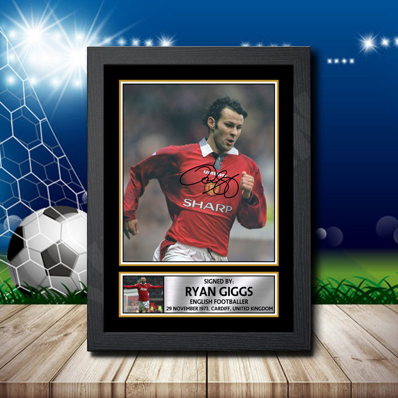 Ryan Giggs 2 Printed Signature Footballers Star Poster Print Framed Wall Art Gift – Ryan Giggs 2 Printed Signature Footballers Star Poster Print