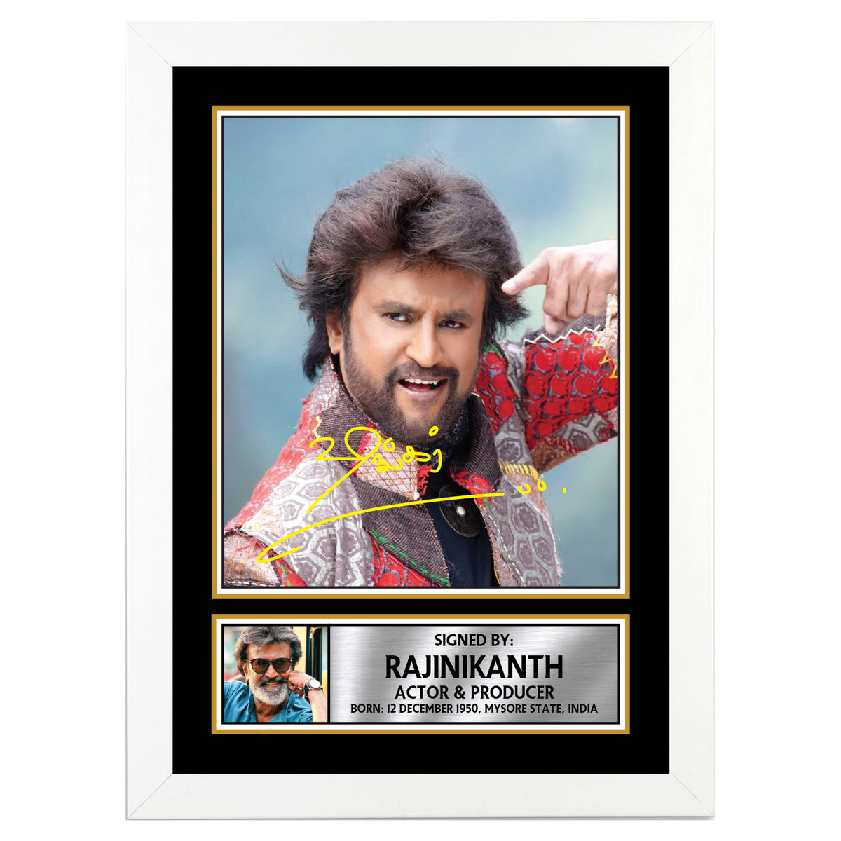 Rajnikanth M362 Bollywood Printed Signature Poster Print Gift