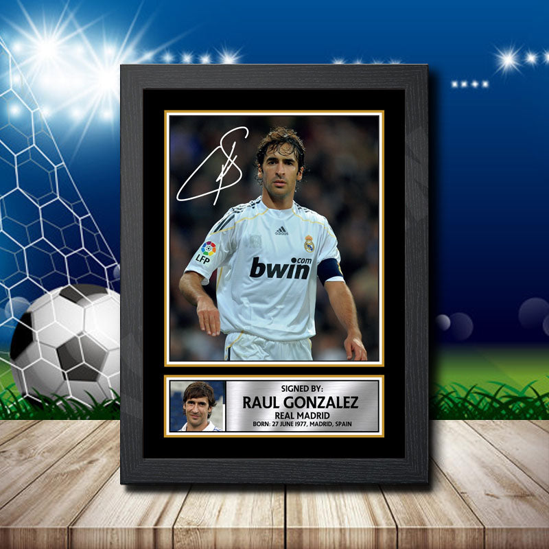 Raul Gonzalez 2 Printed Signature Footballers Star Poster Print Framed Wall Art Gift – Raul Gonzalez 2 Printed Signature Footballers Star Poster Print