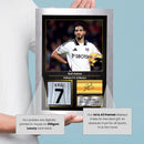 Raúl Jiménez Printed Signed Poster – Fulham FC & Mexico Midfielder Tribute Wall Art with Jersey & Bio Plaque – Premier League Football Memorabilia for Fans & Collectors