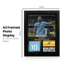 Rayan Cherki Printed Signed Poster – Manchester City FC & France Midfielder Tribute Wall Art with Jersey & Bio Plaque – Premier League Football Memorabilia for Fans & Collectors