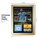 Rayan Cherki Printed Signed Poster – Manchester City FC & France Midfielder Tribute Wall Art with Jersey & Bio Plaque – Premier League Football Memorabilia for Fans & Collectors