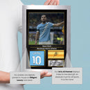 Rayan Cherki Printed Signed Poster – Manchester City FC & France Midfielder Tribute Wall Art with Jersey & Bio Plaque – Premier League Football Memorabilia for Fans & Collectors