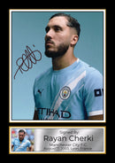 Rayan Cherki Signed Autograph Poster Print – Manchester City F.C. Playmaker – Soccer Memorabilia Gift for Fans