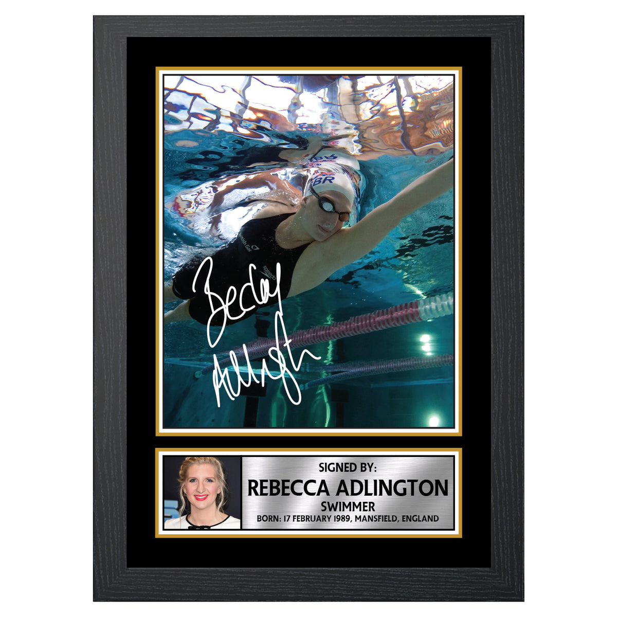 Rebecca Adlington M479 Swimmer Printed Signature Poster Print Gift