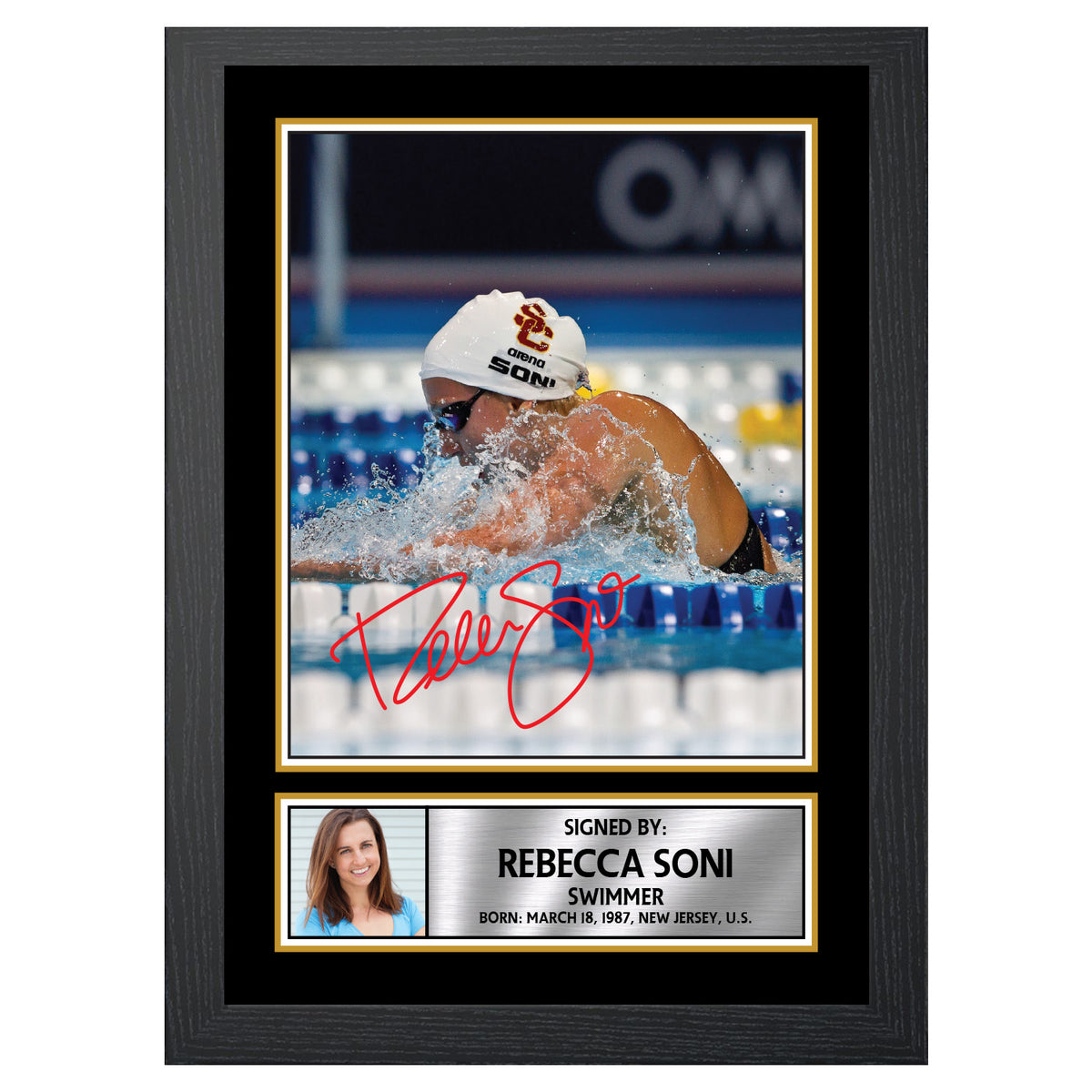 Rebecca Soni M481 Swimmer Printed Signature Poster Print Gift