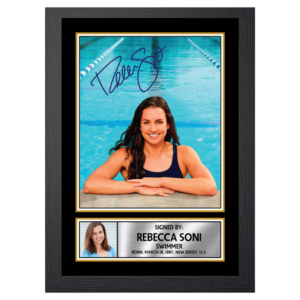 Rebecca Soni M482 Swimmer Printed Signature Poster Print Gift