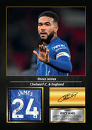 Reece James Signed Football Memorabilia – Framed Autograph Display with Chelsea Captain & England Tribute – Collector’s Gift