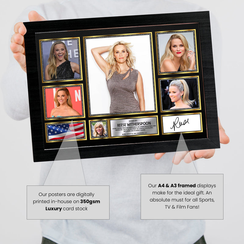 Reese Witherspoon Actors Framed Autographed Print - Limited Edition Autograph Fan Gift – Collectible Memorabilia Merchandise