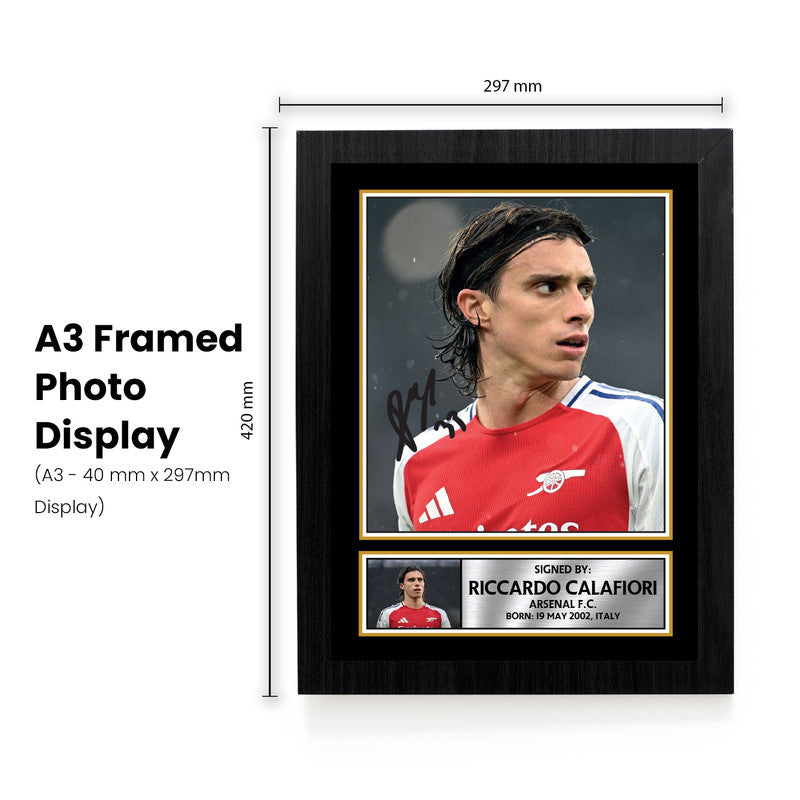 Riccardo Calafiori Signed Autograph Poster Print – Arsenal F.C. – Italy Football Memorabilia – Gift for Fans & Collectors