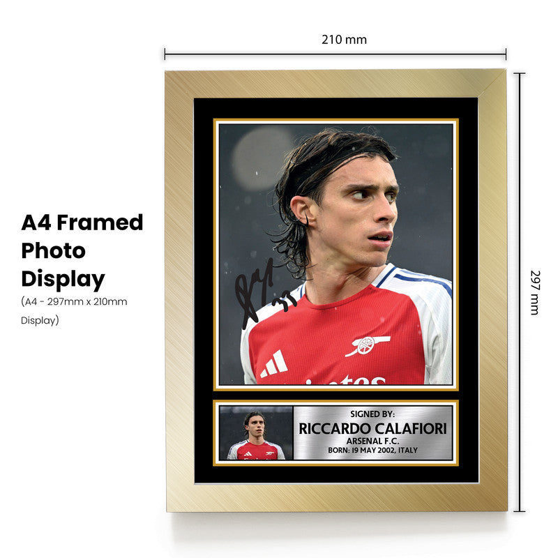 Riccardo Calafiori Signed Autograph Poster Print – Arsenal F.C. – Italy Football Memorabilia – Gift for Fans & Collectors