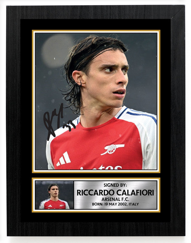 Riccardo Calafiori Signed Autograph Poster Print – Arsenal F.C. – Italy Football Memorabilia – Gift for Fans & Collectors