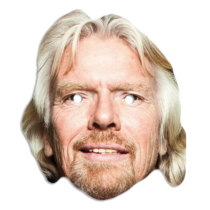 Richard Branson Entrepreneur Celebrity Face Mask Fancy Dress Cardboard Costume Mask