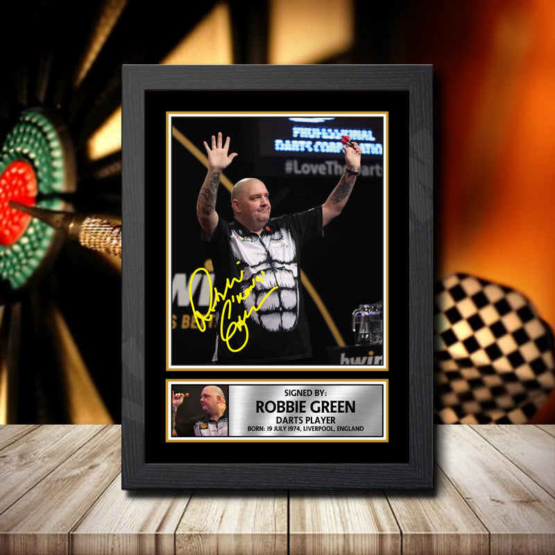 Robbie Green Printed Signature Darts Star Poster Print Framed Wall Art Gift – Robbie Green Printed Signature Darts Star Poster Print