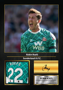 Robin Roefs Printed Signed Poster – Sunderland AFC & Netherlands Goalkeeper Tribute Wall Art with Jersey & Bio Plaque – Premier League Football Memorabilia for Fans & Collectors