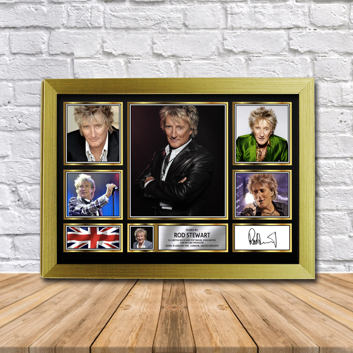 Rod Stewart Music Gift Framed Printed Signature Star Poster Print Wall Art Gift