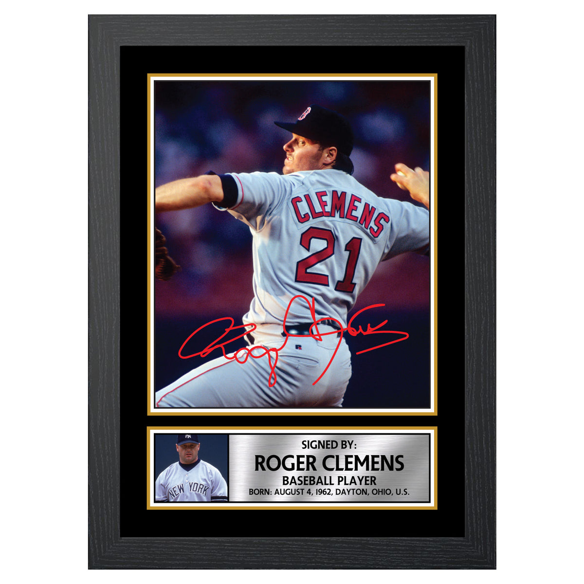 Roger Clemens 2 Baseball Player Printed Signature Poster Print Gift