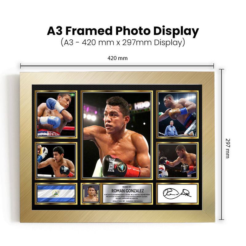 Roman Gonzalez top boxer Autographed Print Landscape