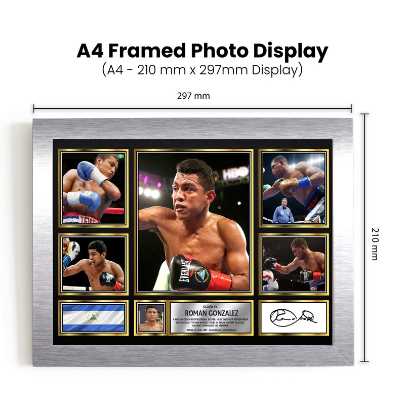 Roman Gonzalez top boxer Autographed Print Landscape