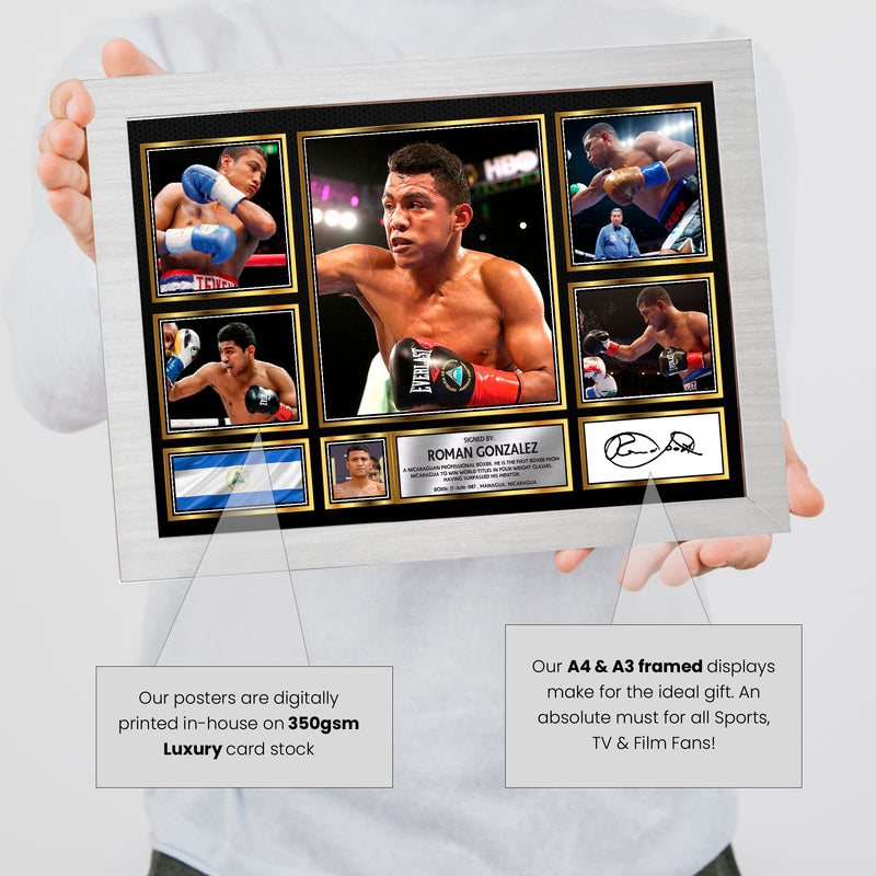 Roman Gonzalez top boxer Autographed Print Landscape
