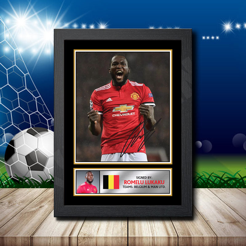 Romelu Lukaku Silver Printed Signature Footballers Star Poster Print Framed Wall Art Gift – Romelu Lukaku Silver Printed Signature Footballers Star Poster Print