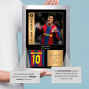 Ronaldinho Signed Poster Print – FC Barcelona La Liga Legend Wall Art with Signature & Jersey Number – Brazil Forward Memorabilia for Fans & Collectors