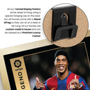 Ronaldinho Signed Poster Print – FC Barcelona La Liga Legend Wall Art with Signature & Jersey Number – Brazil Forward Memorabilia for Fans & Collectors