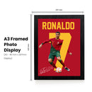 Cristiano Ronaldo Signed Poster Print – Portugal National Team Legend Tribute Wall Art with Signature & Jersey Number 7 – Iconic Forward Memorabilia for Football Fans & Collectors