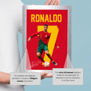 Cristiano Ronaldo Signed Poster Print – Portugal National Team Legend Tribute Wall Art with Signature & Jersey Number 7 – Iconic Forward Memorabilia for Football Fans & Collectors