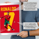 Cristiano Ronaldo Signed Poster Print – Portugal National Team Legend Tribute Wall Art with Signature & Jersey Number 7 – Iconic Forward Memorabilia for Football Fans & Collectors