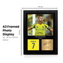 Cristiano Ronaldo Signed Poster Print – Al-Nassr FC Tribute Wall Art with Signature & Jersey Number – Portugal Forward Memorabilia for Fans & Collectors