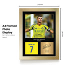 Cristiano Ronaldo Signed Poster Print – Al-Nassr FC Tribute Wall Art with Signature & Jersey Number – Portugal Forward Memorabilia for Fans & Collectors