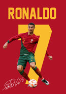Cristiano Ronaldo Signed Poster Print – Portugal National Team Legend Tribute Wall Art with Signature & Jersey Number 7 – Iconic Forward Memorabilia for Football Fans & Collectors
