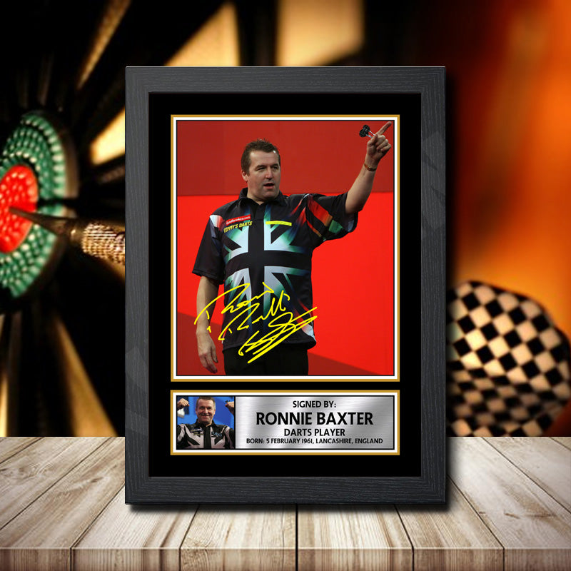 Ronnie Baxter Printed Signature Darts Star Poster Print Framed Wall Art Gift – Ronnie Baxter Printed Signature Darts Star Poster Print