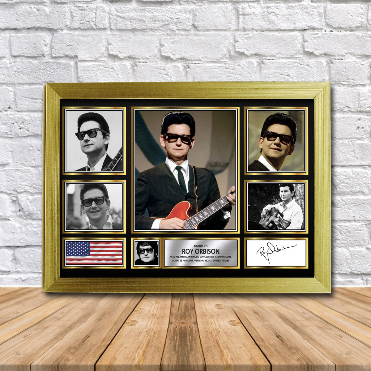 Roy Orbison Music Gift Framed Printed Signature Star Poster Print Wall Art Gift
