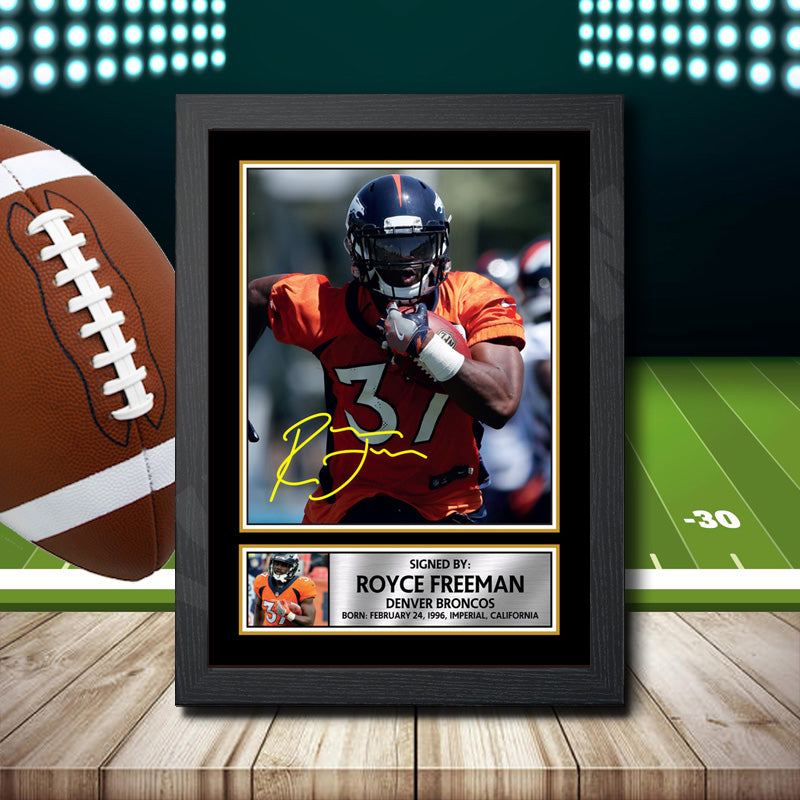 Royce Freeman Printed Signature NFL Star Poster Print Framed Wall Art Gift – Royce Freeman Printed Signature NFL Star Poster Print