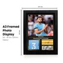 Rúben Dias Printed Signed Poster – Manchester City FC & Portugal Defender Tribute Wall Art with Jersey & Bio Plaque – Premier League Football Memorabilia for Fans & Collectors