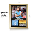 Rúben Dias Printed Signed Poster – Manchester City FC & Portugal Defender Tribute Wall Art with Jersey & Bio Plaque – Premier League Football Memorabilia for Fans & Collectors