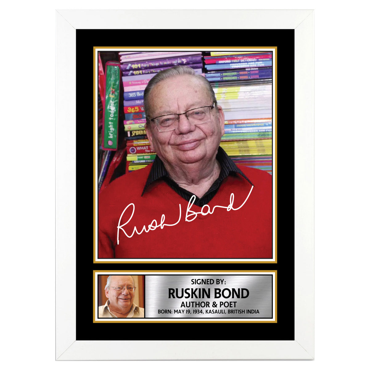 Ruskin Bond M269 Authors Printed Signature Poster Print Gift