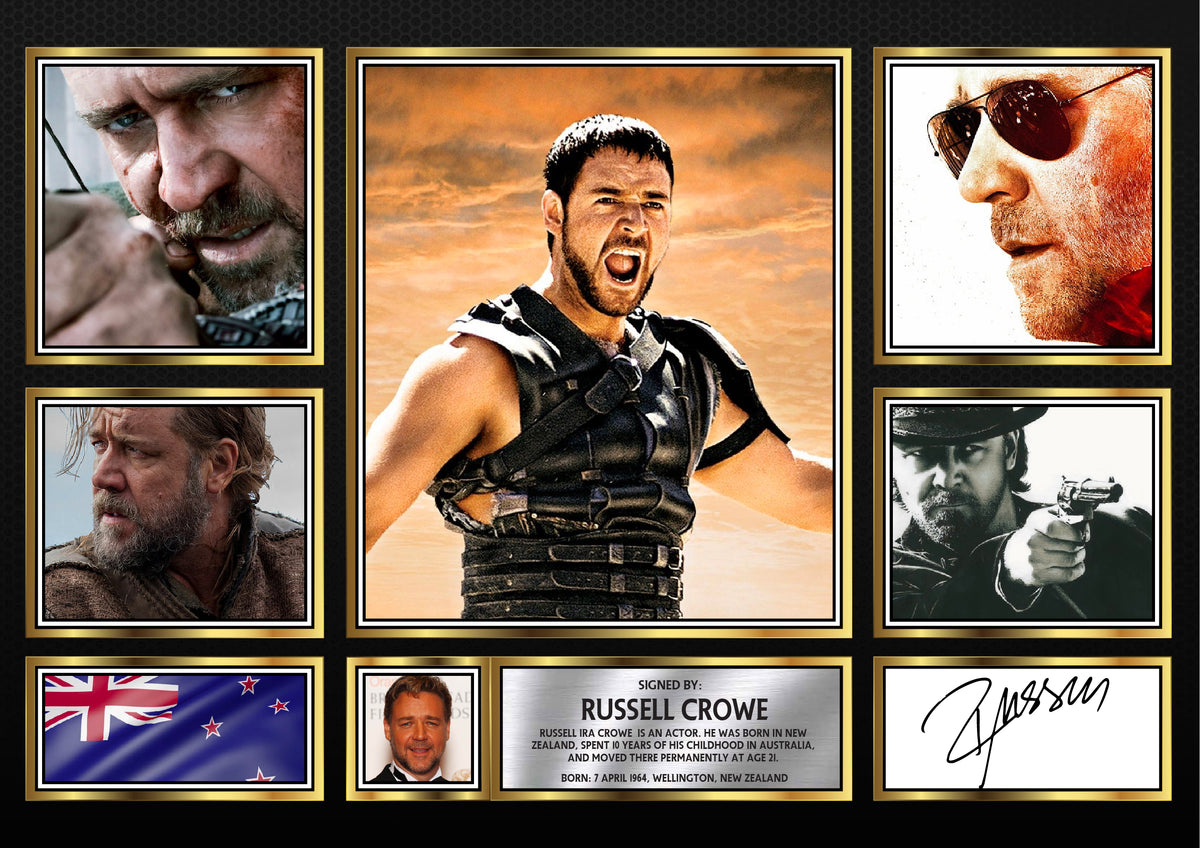 Russell Crowe – Printed Signature Television Star Print – Russell Crowe – A4 Poster