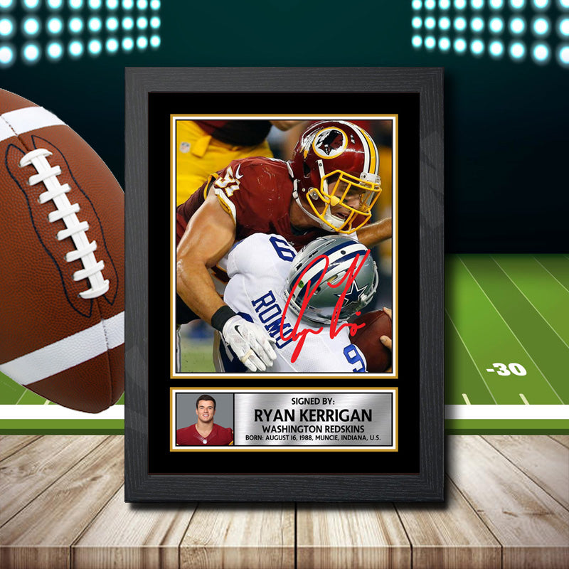 Ryan Kerrigan Printed Signature NFL Star Poster Print Framed Wall Art Gift – Ryan Kerrigan Printed Signature NFL Star Poster Print