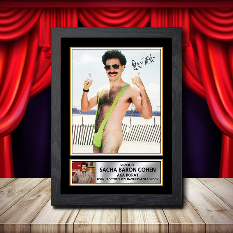 Sacha Baron Cohen Borat Printed Signature Comedy Star Poster Print Framed Wall Art Gift – Sacha Baron Cohen Borat Printed Signature Comedy Star Poster Print