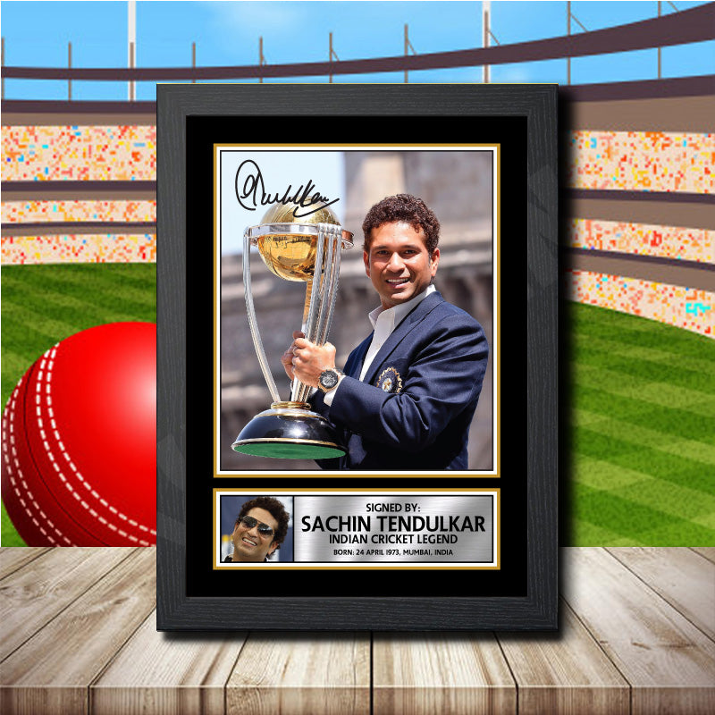 Sachin Tendulkar Printed Signature Cricket Star Poster Print Framed Wall Art Gift – Sachin Tendulkar Printed Signature Cricket Star Poster Print