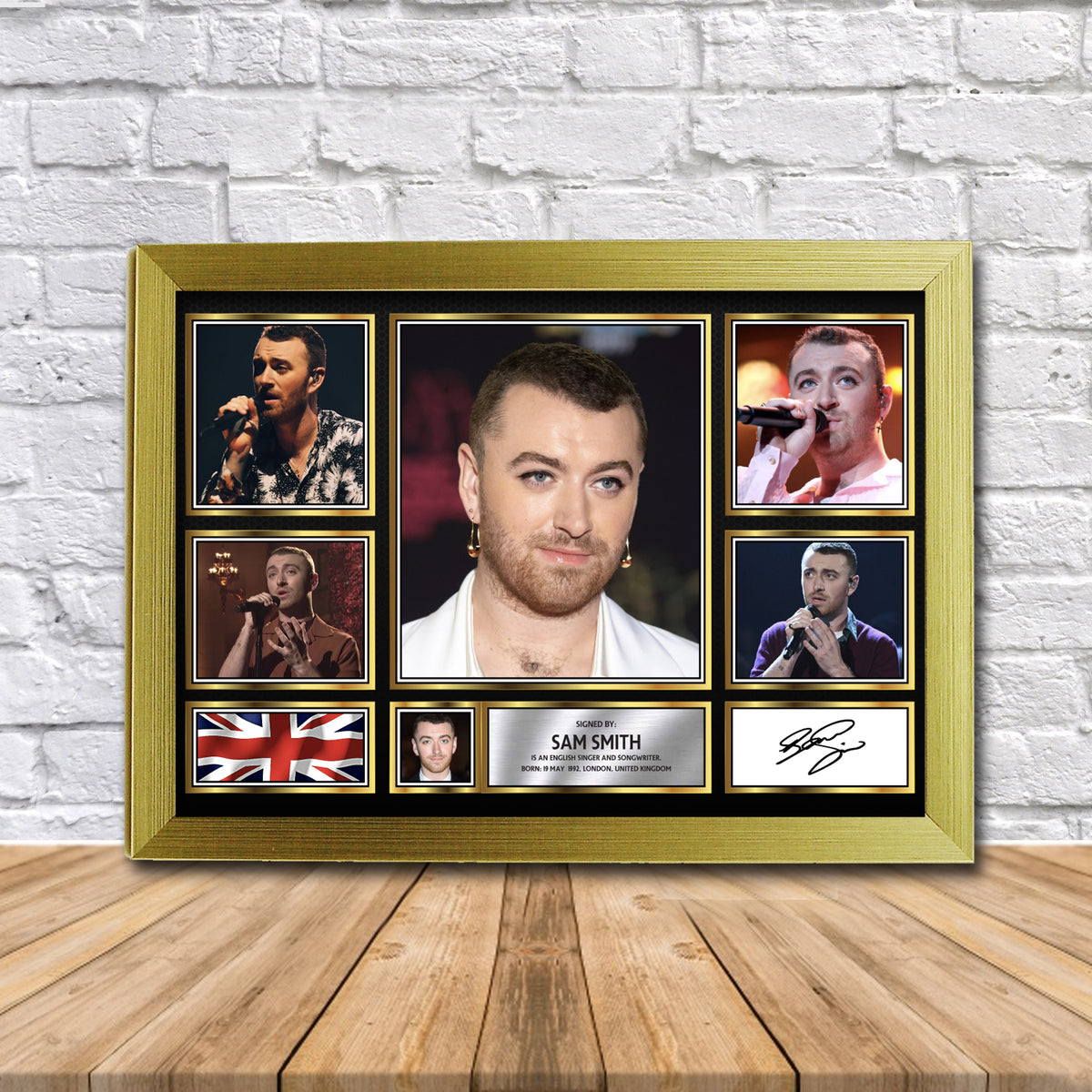 Sam Smith Music Gift Framed Printed Signature Star Poster Print Wall Art Gift