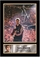 Sam Fender Printed Signed Poster Print – Live Arena Concert Portrait Wall Art – Indie Rock Guitar Performance Music Memorabilia Gift