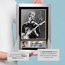 Sam Fender Printed Signed Poster Print – Black & White Live Guitar Portrait Wall Art – Indie Rock Music Memorabilia Gift for Fans