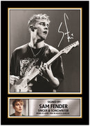 Sam Fender Printed Signed Poster Print – Black & White Live Guitar Portrait Wall Art – Indie Rock Music Memorabilia Gift for Fans