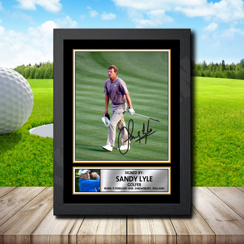 Sandy Lyle 2 Printed Signature Golfer Star Poster Print Framed Wall Art Gift – Sandy Lyle 2 Printed Signature Golfer Star Poster Print